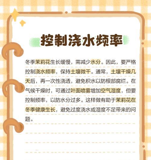 冬季茉莉花的养护技巧有哪些？